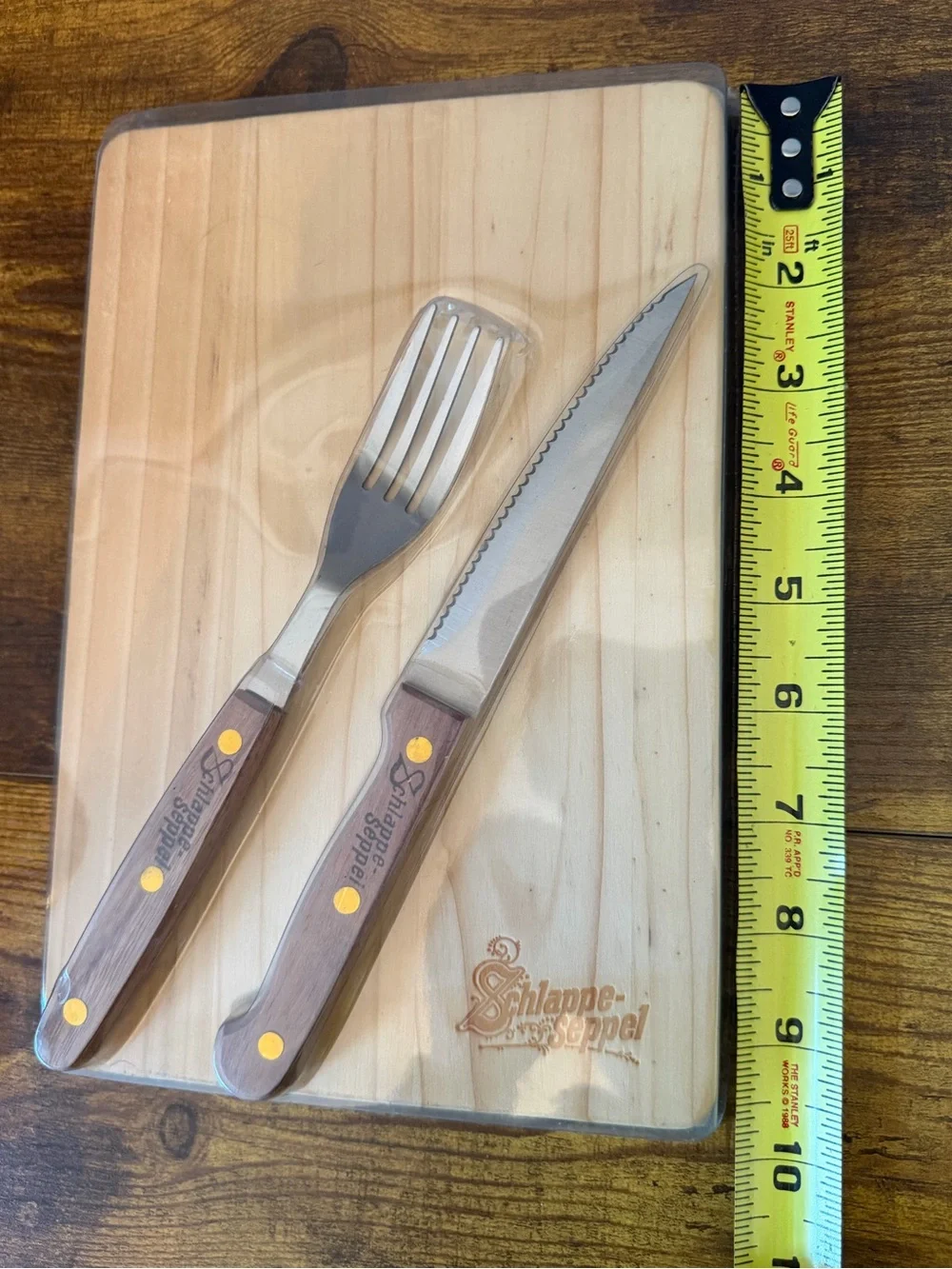 Schlappe Seppel German Brewery Steak Board Knife Fork Set Sealed Advertising NOS